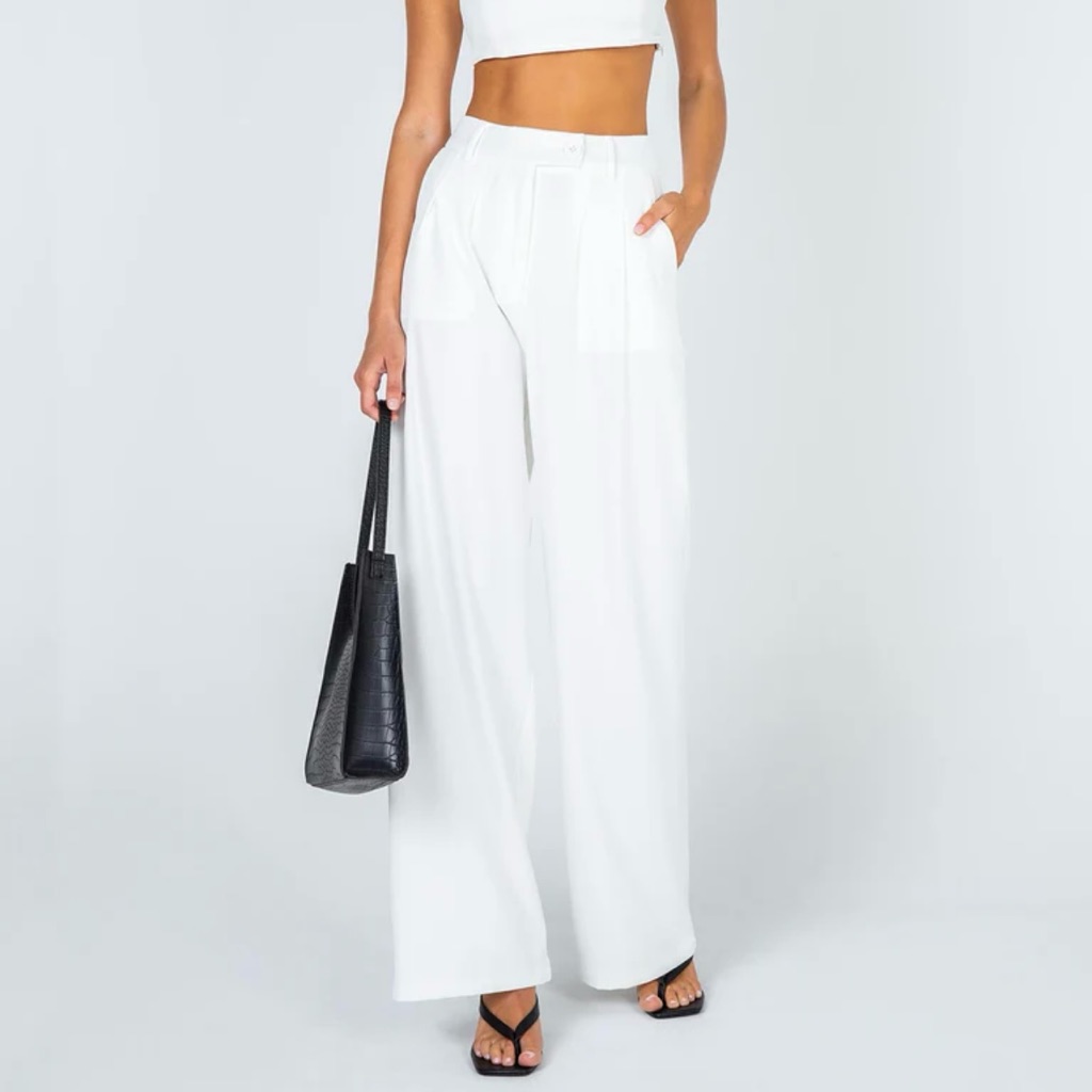 Princess Polly | Nwt Huxley White Wide Leg Bottoms